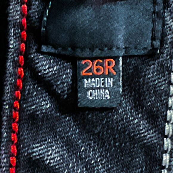 Torrid Womens Jeans plus size 26 Black Wash Embroidered Stretch Straight x31"ins - Picture 5 of 11